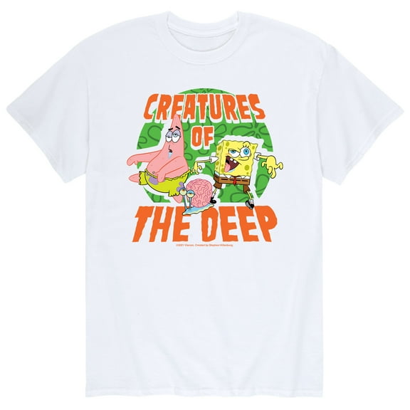 SpongeBob SquarePants - Creatures Of The Deep Spongebob, Gary, and Patrick - Men's Short Sleeve Graphic T-Shirt