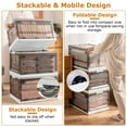 thumbnail image 4 of 2Pcs Foldable Storage Bins w/ Double Doors Top Lid Rolling Wheels  Stackable Storage Box Organizer, 4 of 9
