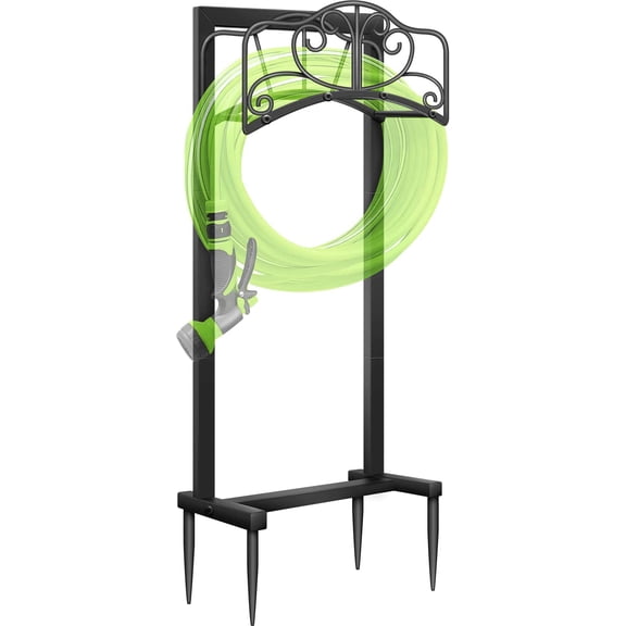 SHOMEXTOL Garden Hose Holder Black 150’ Hose Reel, Sturdy & Durable