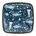 thumbnail image 1 of 4 Pcs Square Cabinet Handle Cupboard Knob Drawer Pulls Handle Ocean Shark Blue Drawer Knobs with Screws Furniture Decoration, 1 of 5
