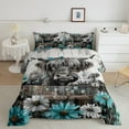 thumbnail image 2 of Erosebridal Highland Cattle Bedding Comforter Set, Chic Daisy Flower Down Comforter, Rustic Lodge Cabin Decorative, Reversible 2 Pieces, 2 of 8