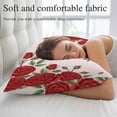 thumbnail image 5 of Red Roses Valentine's Day Pillow Covers, Linen Long Throw Pillow Case, Spring Floral Romantic Botanical Holiday Pillow Protector Decorative Cushion Cover for Living Room/Bedroom 24" x 36", 5 of 8