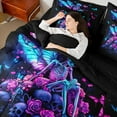 thumbnail image 4 of Castle Fairy Romantic Skull Skeleton Twin Bedding Sets,Butterflies Bedding Comforter Set, 4 of 8