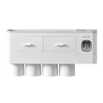 thumbnail image 1 of Soporte multifuncional para cepillo de de montaje en pared 2-4 tazas Organizador de baño 4 tazas de gris Sunnimix sostenedor del cepillo de dientes del abs de los pp, 1 of 8