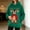 Green, variant on Women's Cat Pouch Hoodie Christmas Reindeer Fleece Cat Carrier Long Sleeve Pullover Sweatshirt with Zipper Pockets S-XXL