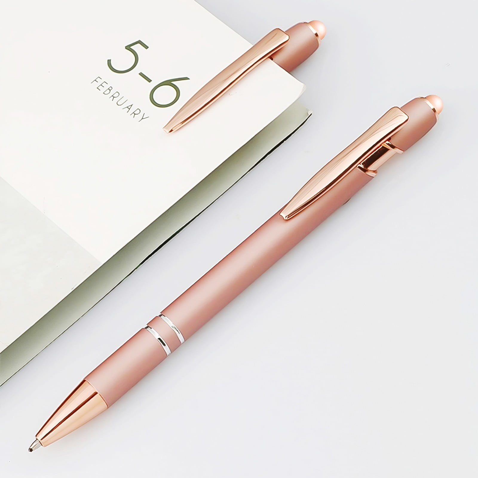 Clearance Pencil curler under $20,Bobasndm 12 Pack Rose Gold Ballpoint Pen With Stylus Tip 1.0 Mm Smooth Writing Pens Metal Stylus Pens For Screens（10ml） 2PC