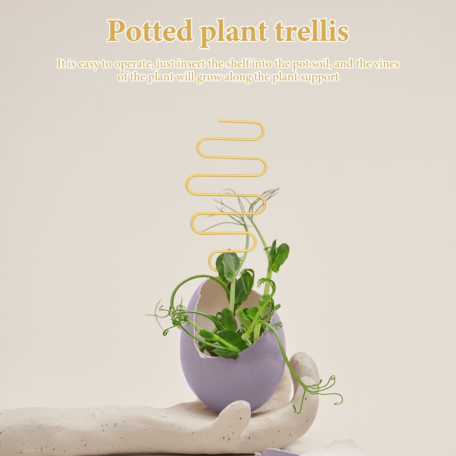 GOOHOCHY Fine Polished Metal Trellis Resistant Indoor Plant Support 6Pcs 11.8x3.9in
