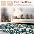 thumbnail image 2 of ODIKA 2'x3' Machine Washable Non-Slip Area Rug, Vintage Floral Damask High Traffic Rug with Pad, Beige, 370722, 2 of 8