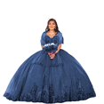 thumbnail image 1 of Robes de Quinceaera en Tulle Pailleté Appliqué Robe de Bal Robe de Concours Bleu Marine 2, 1 of 1
