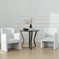 thumbnail image 2 of 24" Wide Modern Dining Chair Performance Fabric Upholstered Dining Armchair for Kitchen Dining Room Living Room (Ivory), 2 of 11