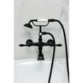 thumbnail image 3 of Kingston Brass CC541T0 Vintage 7-Inch Wall Mount Tub Faucet with Hand Shower, Matte Black, 3 of 7