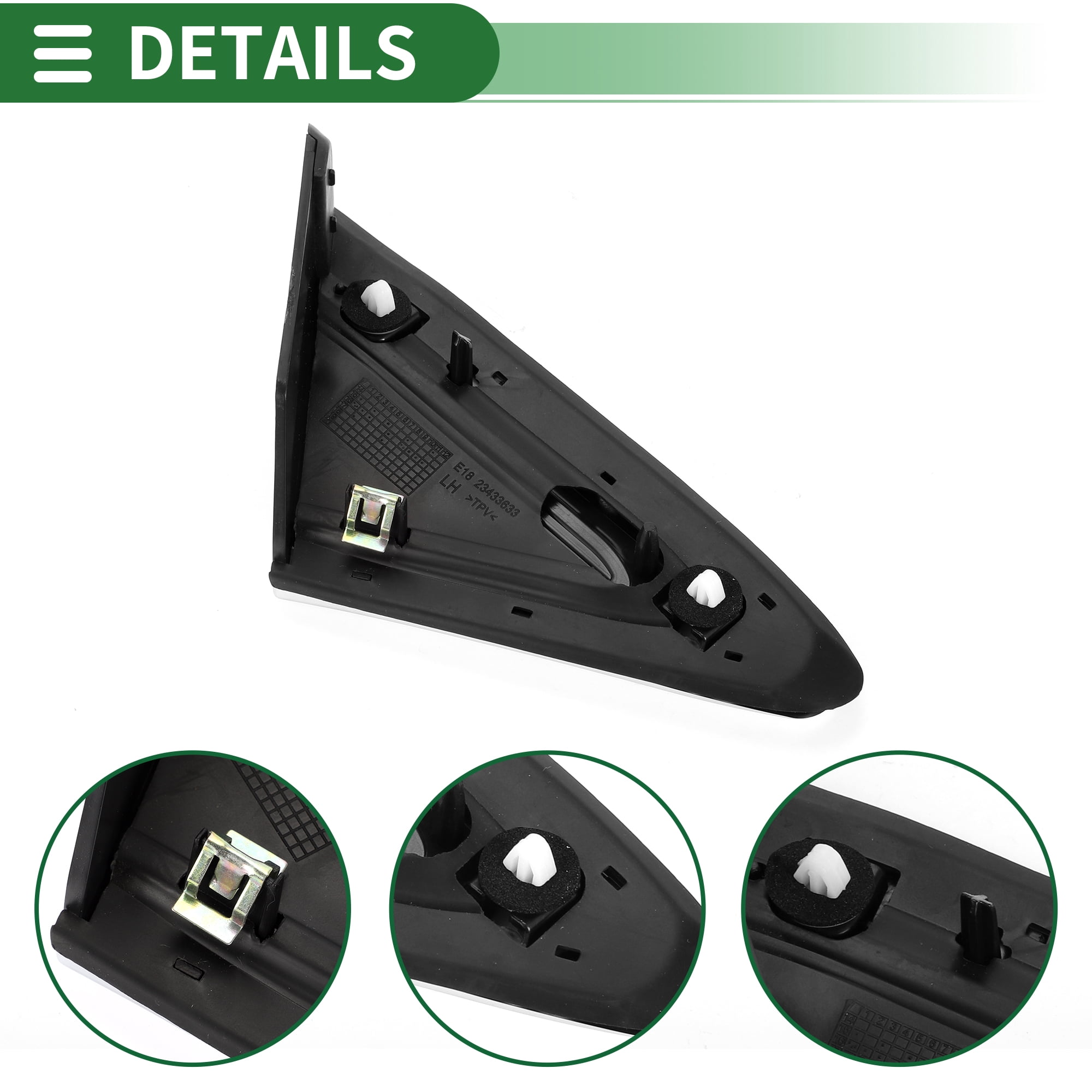 Unique Bargains Pillar Corner Triangle Trim for Cadillac XTS 2013-2019 Plastic
