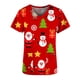 thumbnail image 4 of Pntutb Moda para mujer Camisetas de manga corta con cuello en V Uniforme de trabajo Estampado de Navidad con tops de blusa de bolsillo Pntutb Pntutb-5691, 4 of 5
