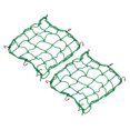 thumbnail image 1 of Unique Bargains 15x15' Extendable Motorcycle Cargo Net Luggage Debris Tie Down Net with Hooks Green 2 Pack, 1 of 6