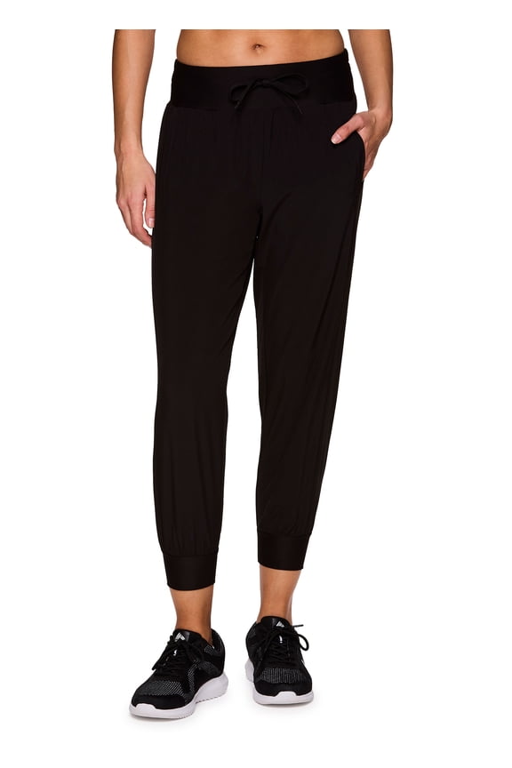 Active Women's Stretch Woven Ankle Length Jogger Pant With Pockets