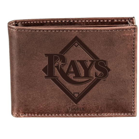 Brown Tampa Bay Rays Bi-Fold Leather Wallet