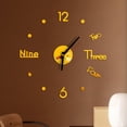 thumbnail image 4 of Xihbxyly Reloj de Pared Diy, Adhesivo de Espejo 3D, Diseño Dorado, Decoración Moderna para El Hogar y La Oficina, Fácil Instalación, Silencioso, Aplicación En Pared Lisa, Tamaño 40 Cm, 4 of 4