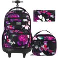 thumbnail image 1 of Mochila enrollable ZLYERT para niñas y mujeres con lonchera negra, 1 of 9