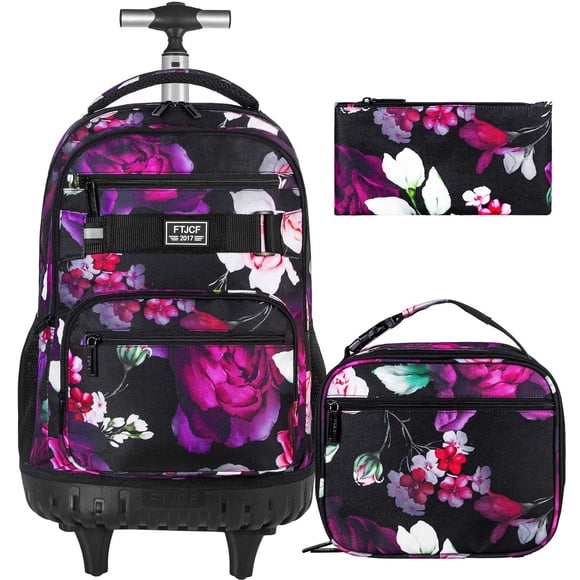 Mochila enrollable ZLYERT para niñas y mujeres con lonchera negra