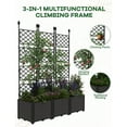 thumbnail image 4 of 3-Piece/4-Piece/7-Piece Trellis Planter Set - 63" H Raised Garden Bed w/Privacy Screens | Stackable Planters for Climbing Plants | Outdoor Patio & Balcony Privacy Screen (Black), 4 of 7