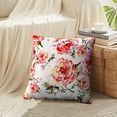 thumbnail image 3 of LALILO Throw Pillow Covers Colorful Floral With Roses Watercolor Green Cushion Cover 18" x 18", 2 Pack, 3 of 6