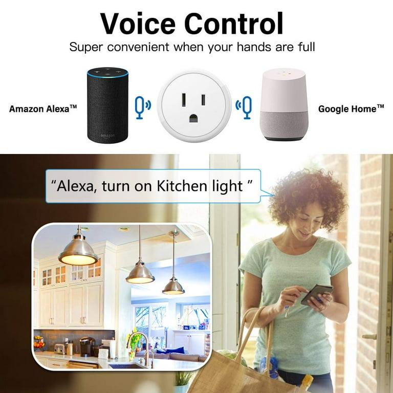 Smart Plug Compatible with Alexa and Google Home for Voice Control, Mini  Smart Outlet WiFi Socket with Timer Function, Romte Control,No Hub  Required, White FCC ETL Certified: : Tools & Home Improvement