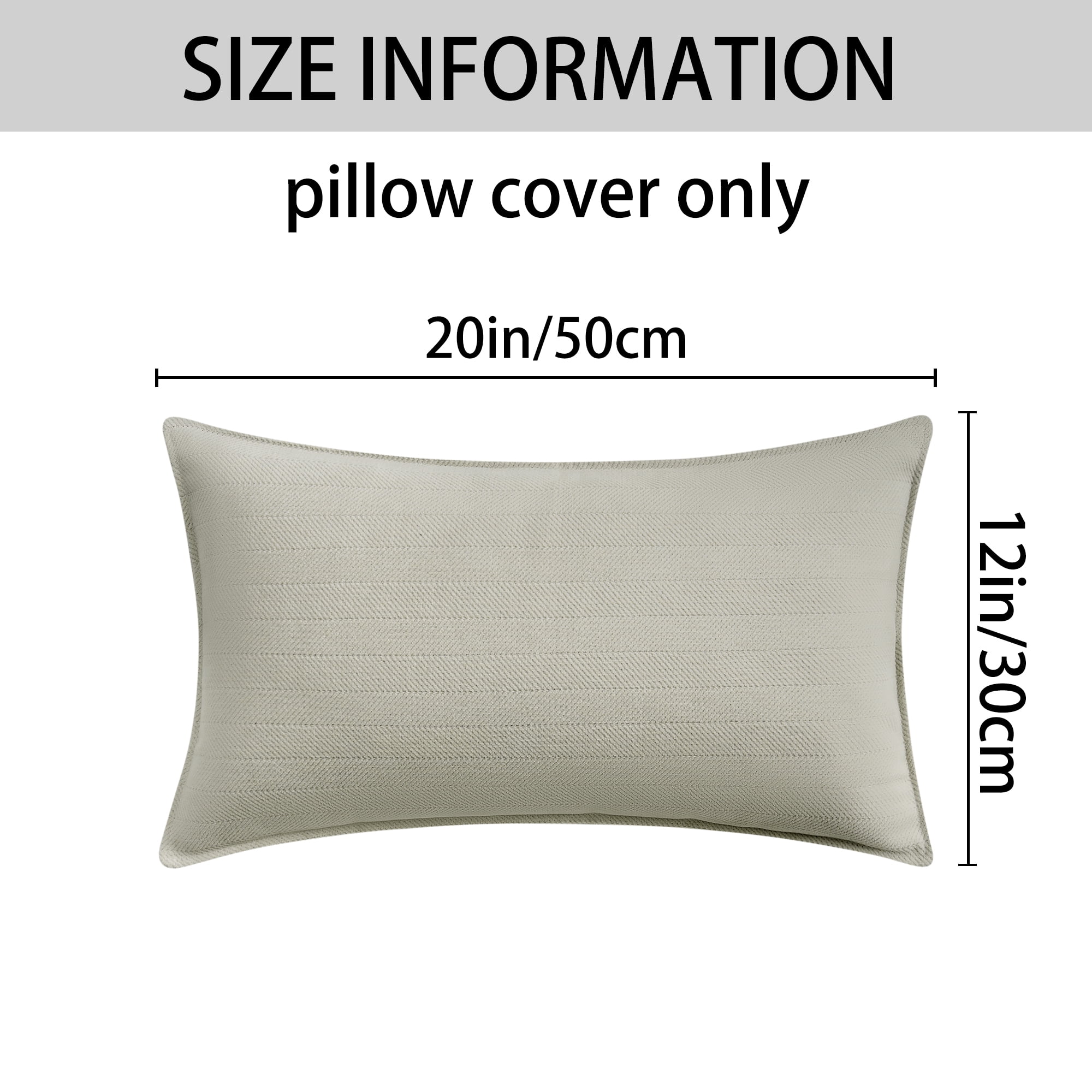 Unique Bargains 4 Pcs Soft Chenille Pillow Covers Beige 16" x 16"/18" x 18"