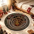 thumbnail image 6 of 3D Rugs Optical Illusion Round Christmas Rug, 23.62 Inch Non Slip Absorbent Polyester Doormat, Stain Resistant Washable Floor Mat for Entryway, Kitchen, Bathroom and Xmas Home Decoration, 6 of 6
