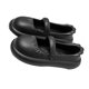 thumbnail image 3 of Zapatos Redondos para Mujer Suelas Gruesas Sandalias Planas Verano Cerrado Punta Redonda Zapatos Sin Cordones 37 a 38 Negro, 3 of 8