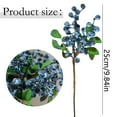 thumbnail image 3 of Artificial Blueberry Stems - 10Inch Realistic Berries Picks with Green Leaves for DIY Wedding Bridal Bouquet, Home Decor Party Arrangement, 1Pcs, 3 of 8