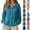 14# Blue, variant on Womens Summer Beach Shirts Pleated Flowy Tops Vacation Coverups Button Down Long Sleeve Boho Gauze Blouses,Sky Blue XXL
