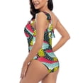 thumbnail image 4 of Easygdp Green Mushroom Women's One Shoulder Ruffle Monokini Bathing Suits with Removable Chest Pad, Quick Drying - Medium, 4 of 8