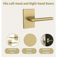 thumbnail image 3 of Mega Handles Glamor Dummy Door Lever - Stainless Steel, 5" Lever, Rectangular Rosette, 2 Pack, Ideal for Hallway, Closet, and Bathroom Doors, 3 of 4