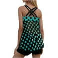 thumbnail image 4 of Viluyesy Womens Bathing Suits 2-Piece, Loose Prints Ruffles Tankini Tops and Boyshorts Plus Size Swimsuits Green XL, 4 of 6
