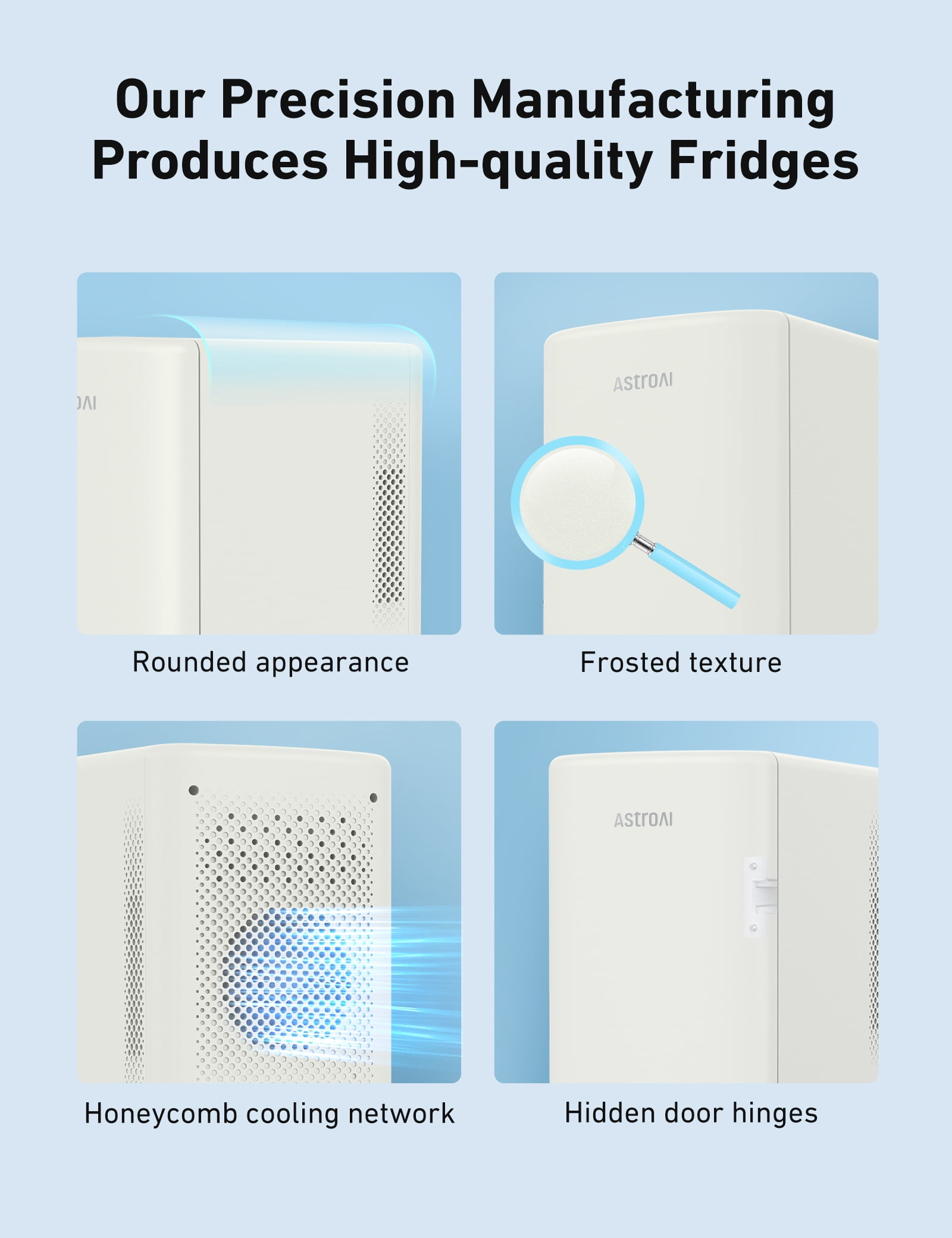 AstroAI Mini Fridge 6L/8 Can, Personal Refrigerator Makeup Skincare Fridge AC/DC, Energy Efficient & Quiet, Portable Beverage Cooler & Warmer Fridge for Travel, Office, Dorms, Bedroom, Car, White