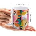 thumbnail image 2 of Colorful Human Male Female Portrait Texture Modern Abstract Style White Ceramic Cup, 11 Oz Tea Mug, Coffee Mug, Milk Mug, Juice Ceramic Cup for Home Offices Cafe Party Mom Father Daughter Son, 2 of 6