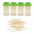 thumbnail image 1 of Palillos de madera de bambú con tapa azul, 1000 unidades con soporte para 4 botellas, 1 of 6