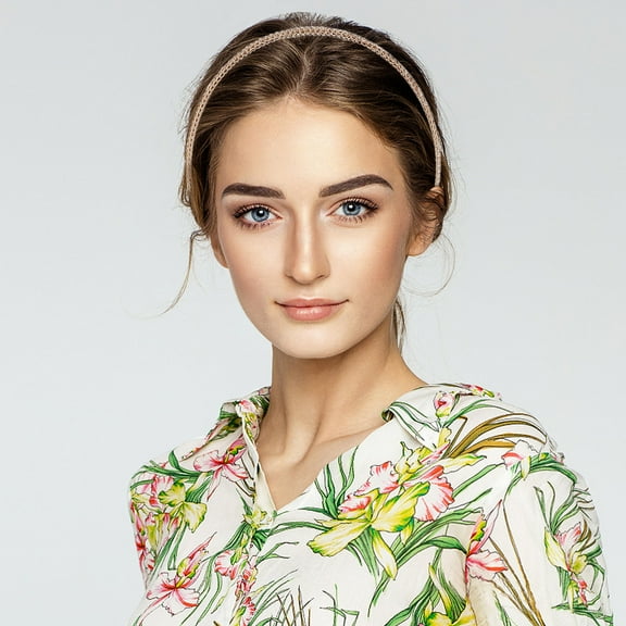 NICEXMAS 3Pcs Golden Alloy Chain Headband Hair Jewelry For Women's Elegant Party Accessory 15.8X4.7X0.4In