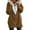 Coffee, variant on Fesfesfes Women Flannel Coat Casual Coats Long Sleeve Solid Hoodies Cardigan Zipper Sweatshirts Blouse Hoodied Tops Under $10