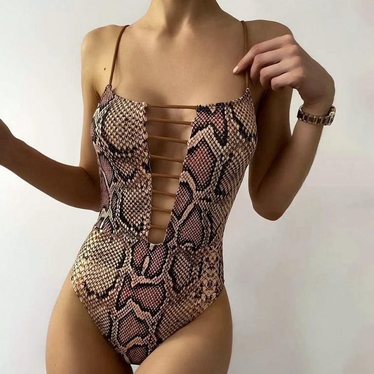 YUHAOTIN Micro Bikini Extreme Women's Tight Snake Skin Printing