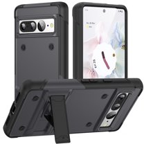 ELEHOLD Rugged Case for Google Pixel 7 Pro,Hybrid Military Grade Drop Protection Built-in Hidden Kickstand Shockproof Armor Cover for Google Pixel 7 Pro 6.7", Gray