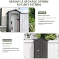 thumbnail image 5 of 2.5x1.4 FT Outdoor Storage Shed, Tool Shed with Waterproof Roof and Lockable Door,Metal Shed with Adjustable Open Shelves for Backyard Garden Patio Lawn,Black, 5 of 12