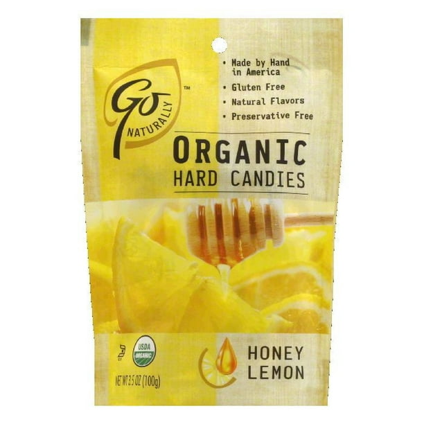Go Naturally Organic Honey Lemon Hard Candy, 3.5 OZ (Pack of 6