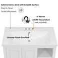 thumbnail image 6 of 30 Inch Bathroom Vanity Cabinet with Sink Combo, Free Standing Bathroom Vanity Set in Brown Finish, Bathroom Vanity Cabinet with 2 Doors, Drawer and Shelves Undermount Ceramic Sink, Solid Wood Frame, 6 of 9