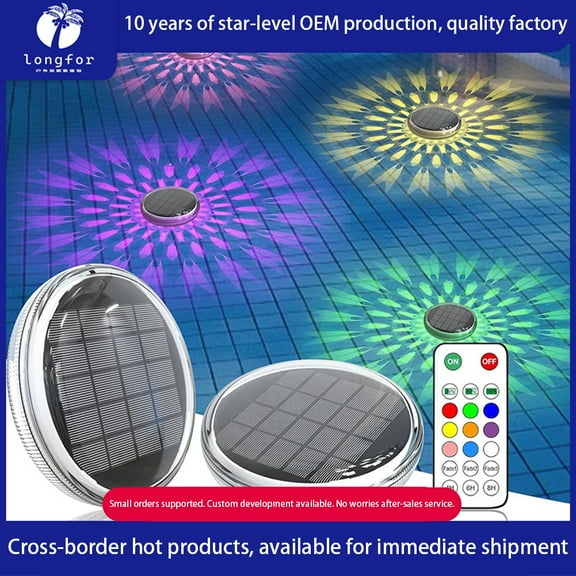 HBASD Solar Floating Pool Lights with Remote Control, 9 Lighting, Timing Mode, IP67 Waterproof for Inground Pool, Bathroom, Bathtub, Pool Party (4.3 x 2 inch)