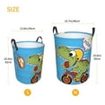 thumbnail image 5 of Balery Dinosaur Riding a Motorcycle Round Laundry Basket with Handles Waterproof Freestanding Laundry Hamper for Clothes Toys in the Dorm and Family-Small, 5 of 8