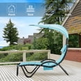 thumbnail image 3 of Mcombo Outdoor Chaise Lounge Chair W/Adjustable Canopy 4097（Turquoise）, 3 of 8