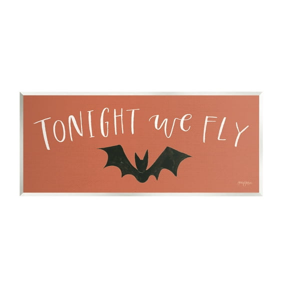 Stupell Industries Tonight We Fly Halloween Holiday Painting Unframed Art Print Wall Art, 17 x 7