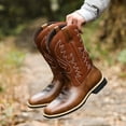 thumbnail image 3 of Men's Western Slip On Work-Casual Boots High Heel Embroidered Mid-Calf Boots Country Boot, 3 of 6