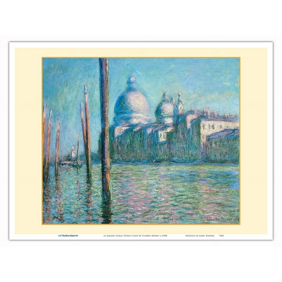 Le Grand Canal Venice Italy - From an Original Color Painting by Claude Monet c.1908 - Master Art Print (Unframed) 9in x 12in